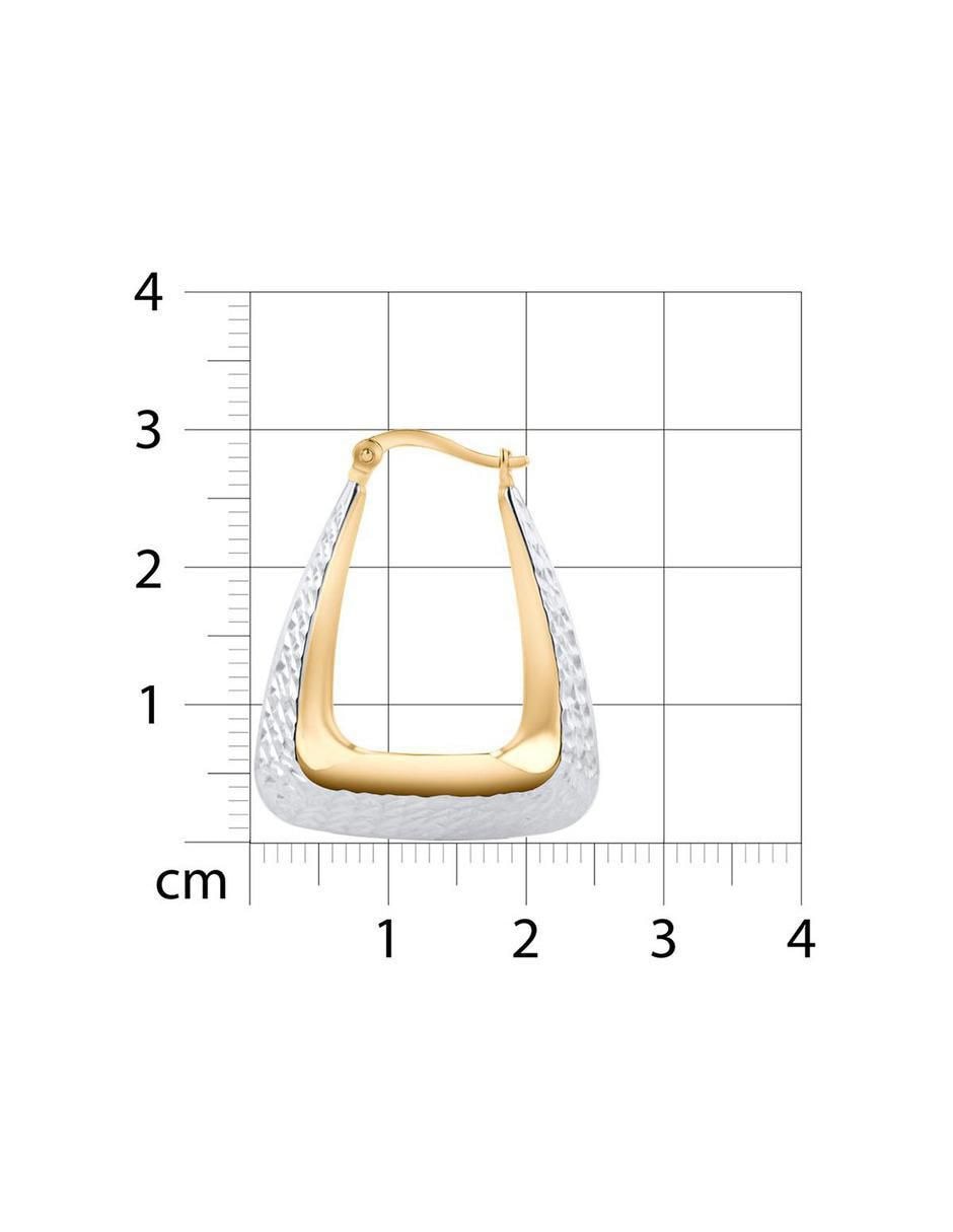 Arracadas de circular de oro blanco 14 k con acabado brillante 5