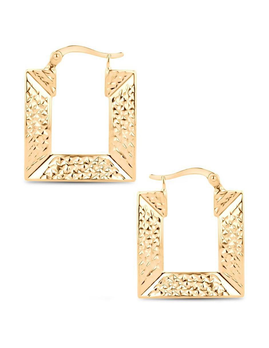 Arracadas cuadradas de oro amarillo 14 k con acabado' brillante Arracadas cuadradas de oro amarillo 14 k con acabado' brillante