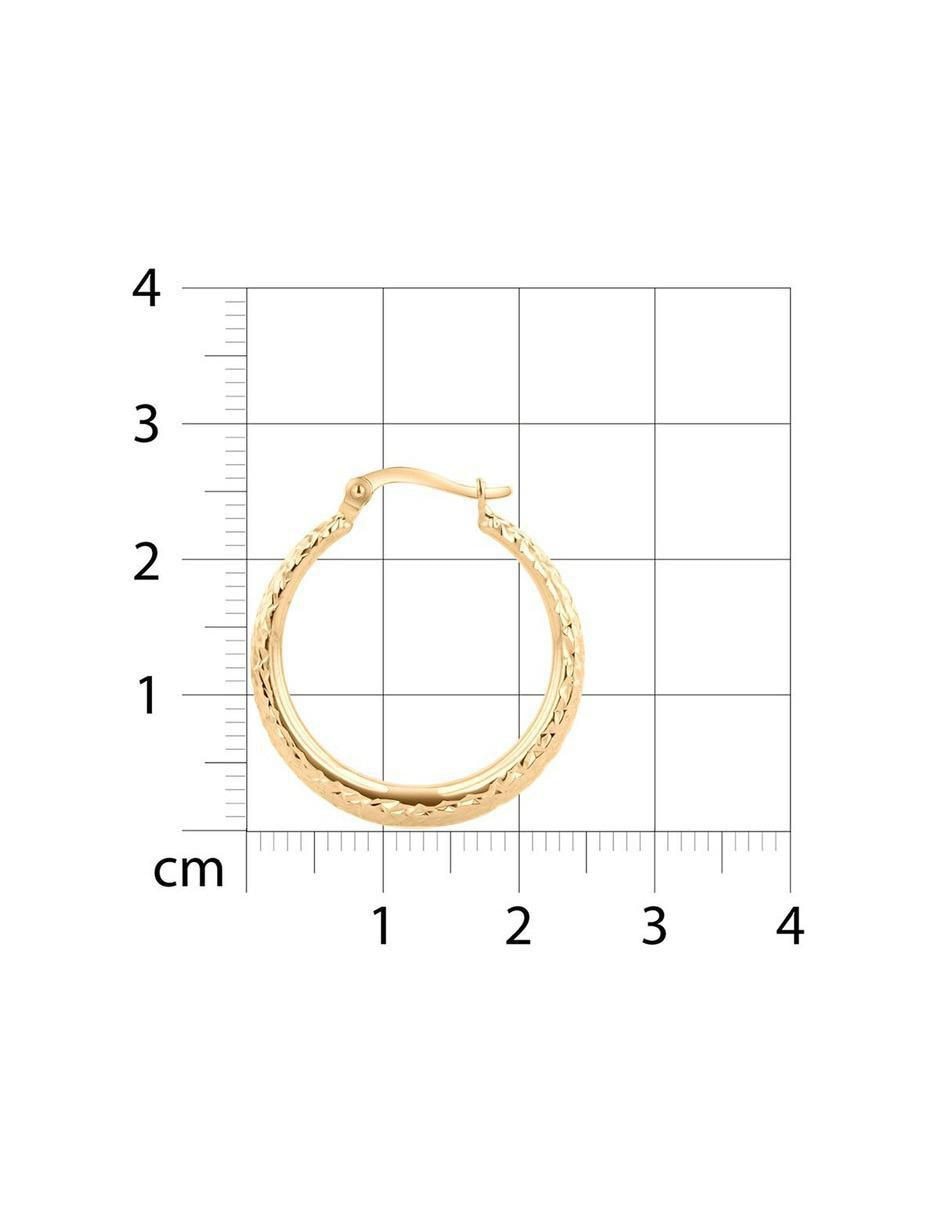 Arracadas circulares de oro amarillo 14 k con acabado brillante 5