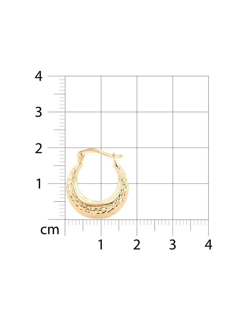 Arracadas circulares de oro amarillo 14 k con acabado brillante 5