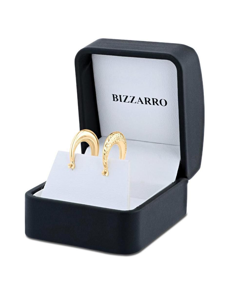 Arracadas circulares de oro amarillo 14 k con acabado brillante 4
