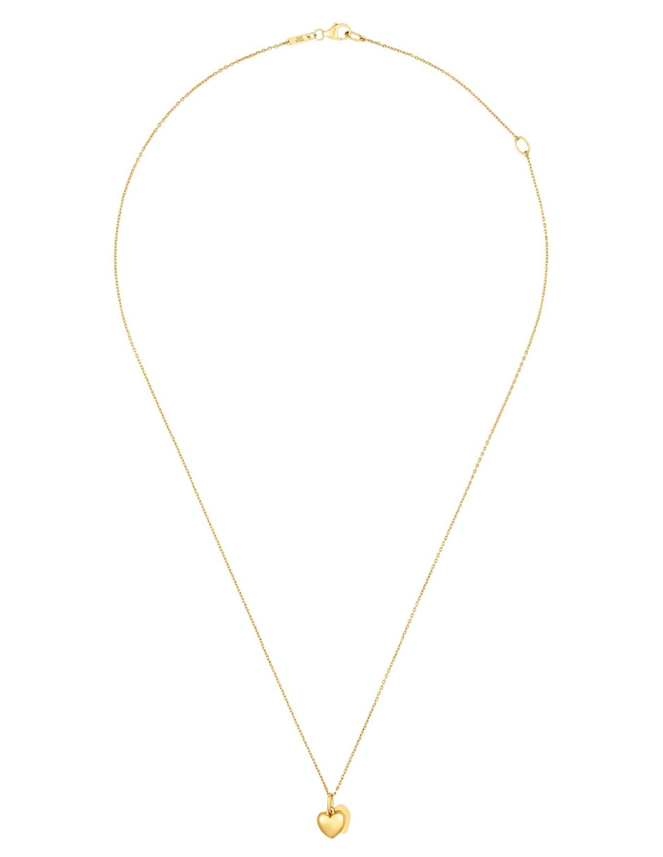 Collar de corazón flechazo de oro amarillo 14 k 2