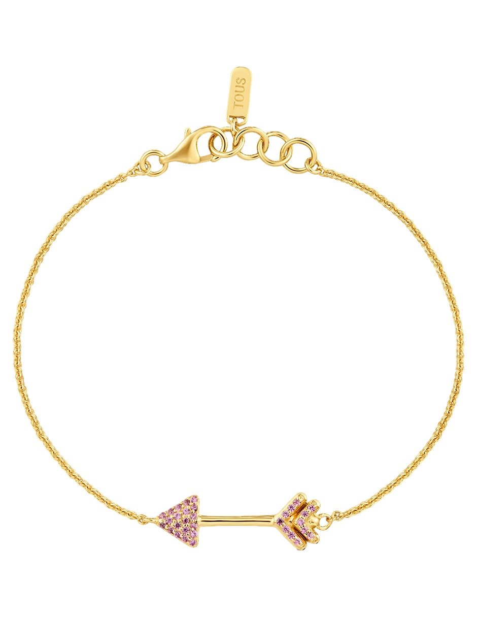 Pulsera de plata con rodolita P 925 Flechazo acabado brillante