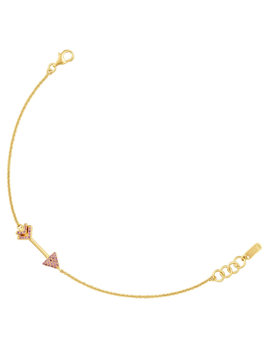 Pulsera de plata con rodolita P 925 Flechazo acabado brillante 2