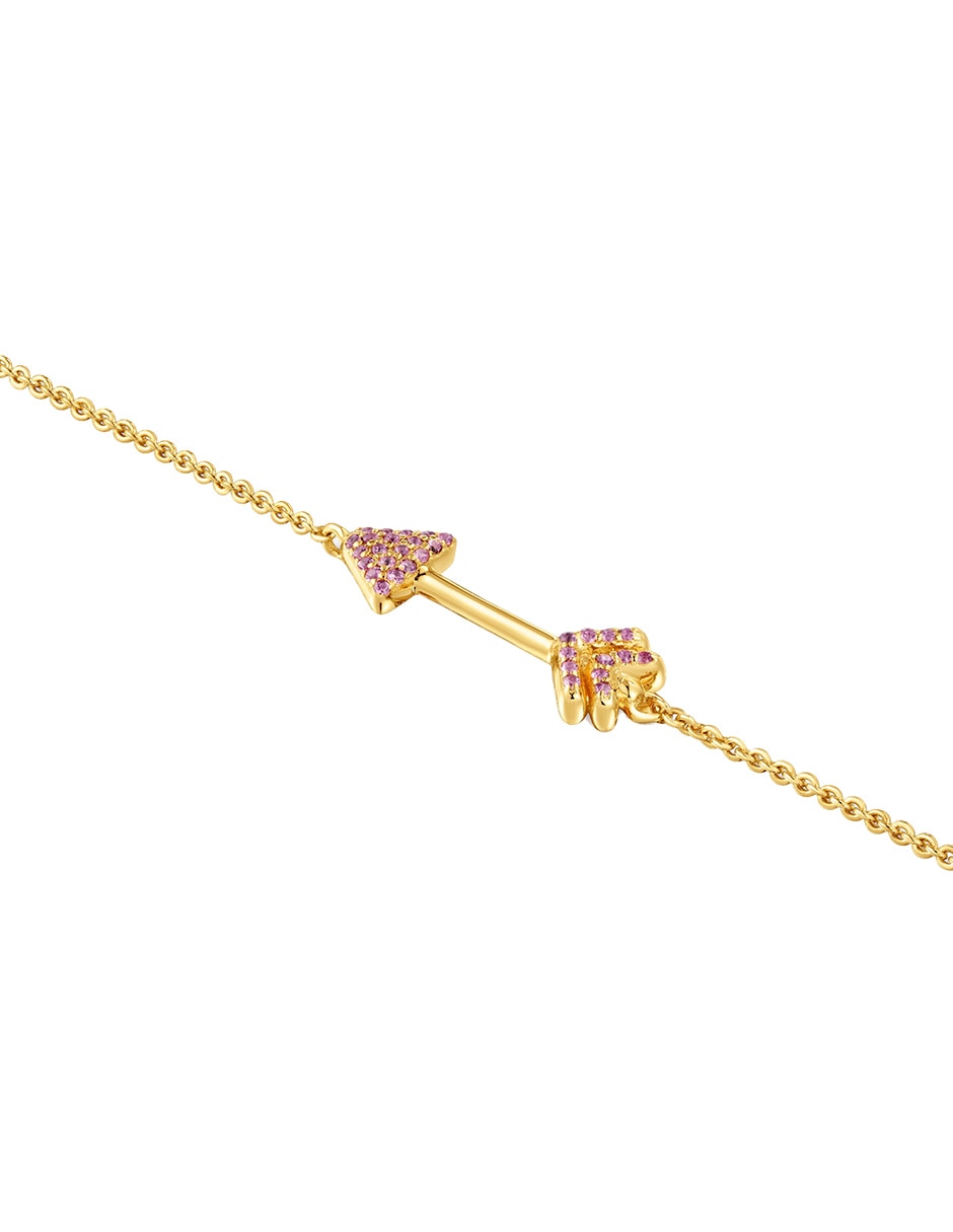 Pulsera de plata con rodolita P 925 Flechazo acabado brillante 3