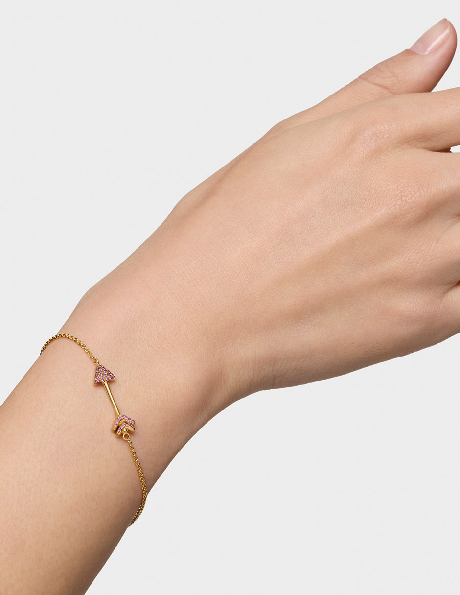Pulsera de plata con rodolita P 925 Flechazo acabado brillante 6