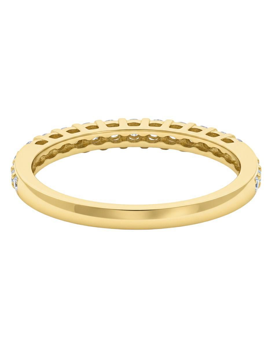 Anillo circular 10 k de oro amarillo zirconia brillante 3