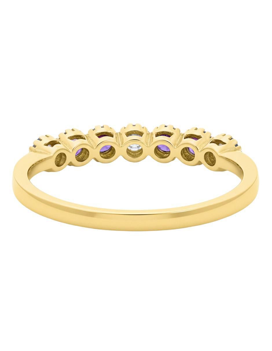 Anillo circular 10 k de oro amarillo zirconia brillante 3