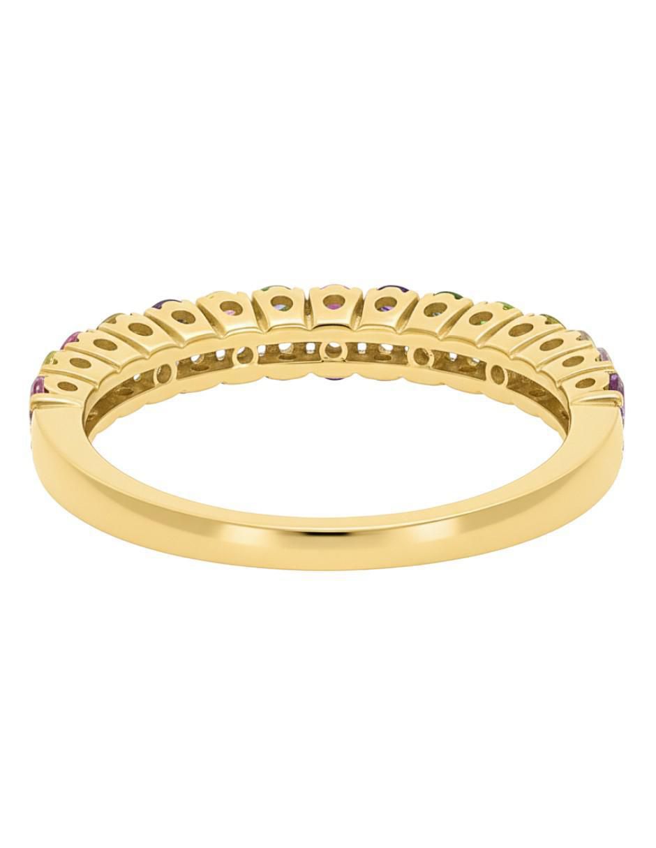 Anillo circular 10 k de oro amarillo zirconia brillante 3
