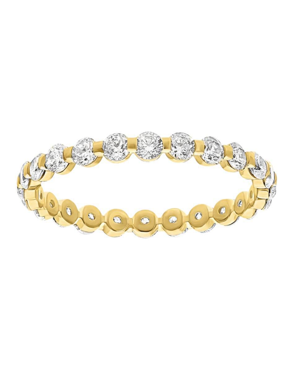 Anillo circular 10 k de oro amarillo zafiro y diamante brillante 2