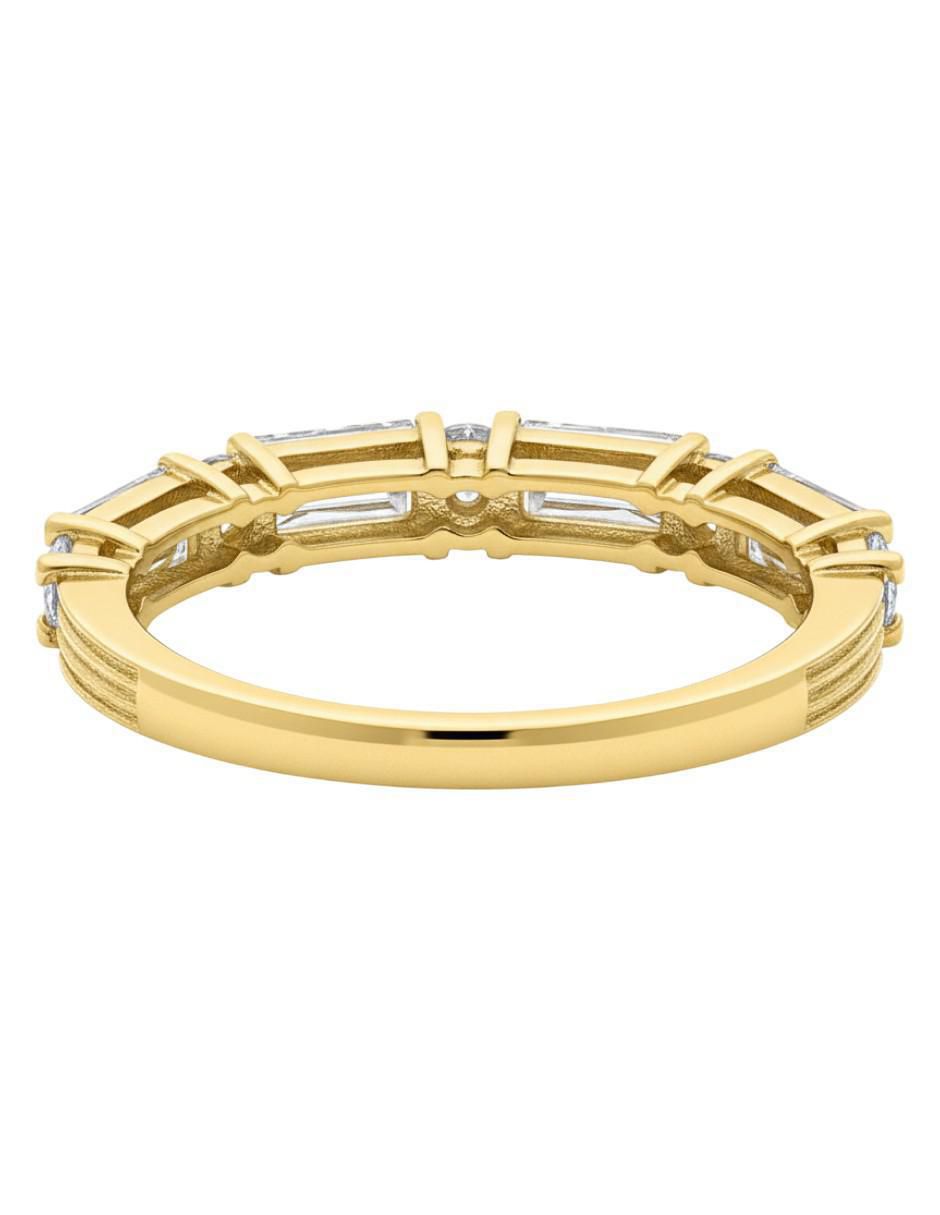Anillo circular 10 k de oro amarillo zirconia brillante 3