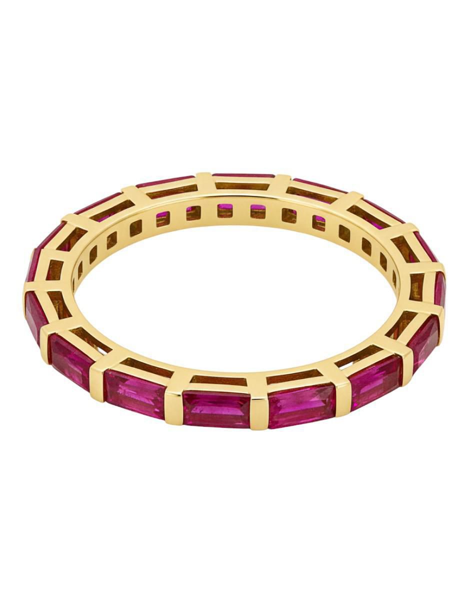 Anillo circular 10 k de oro amarillo zirconia brillante 3