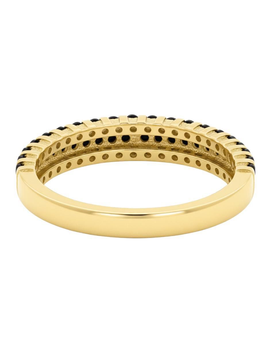 Anillo circular 10 k de oro amarillo zirconia brillante 3