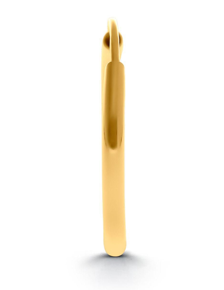 Arete individual circular de oro amarillo 14 K con acabado brillante