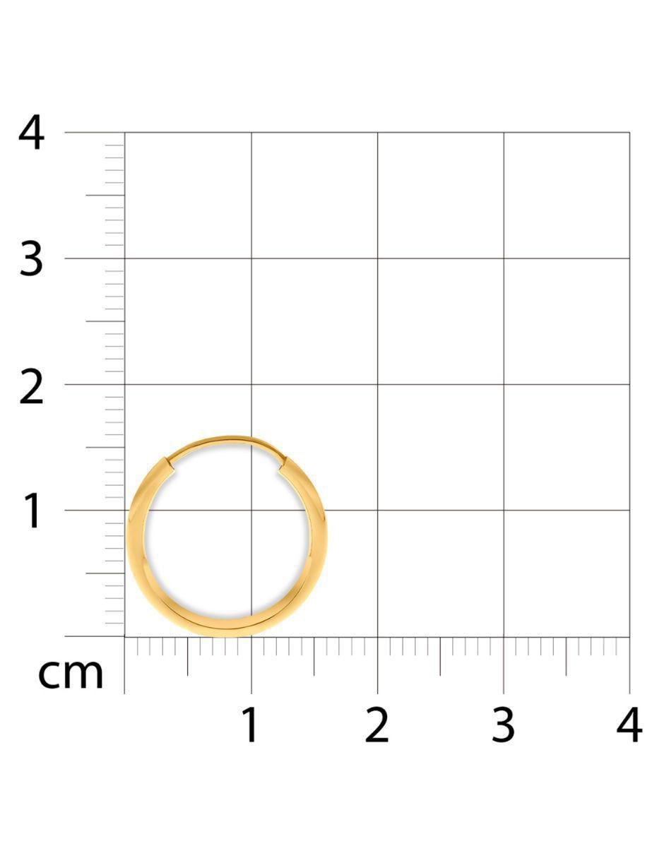 Arete individual circular de oro amarillo 14 K con acabado brillante 4