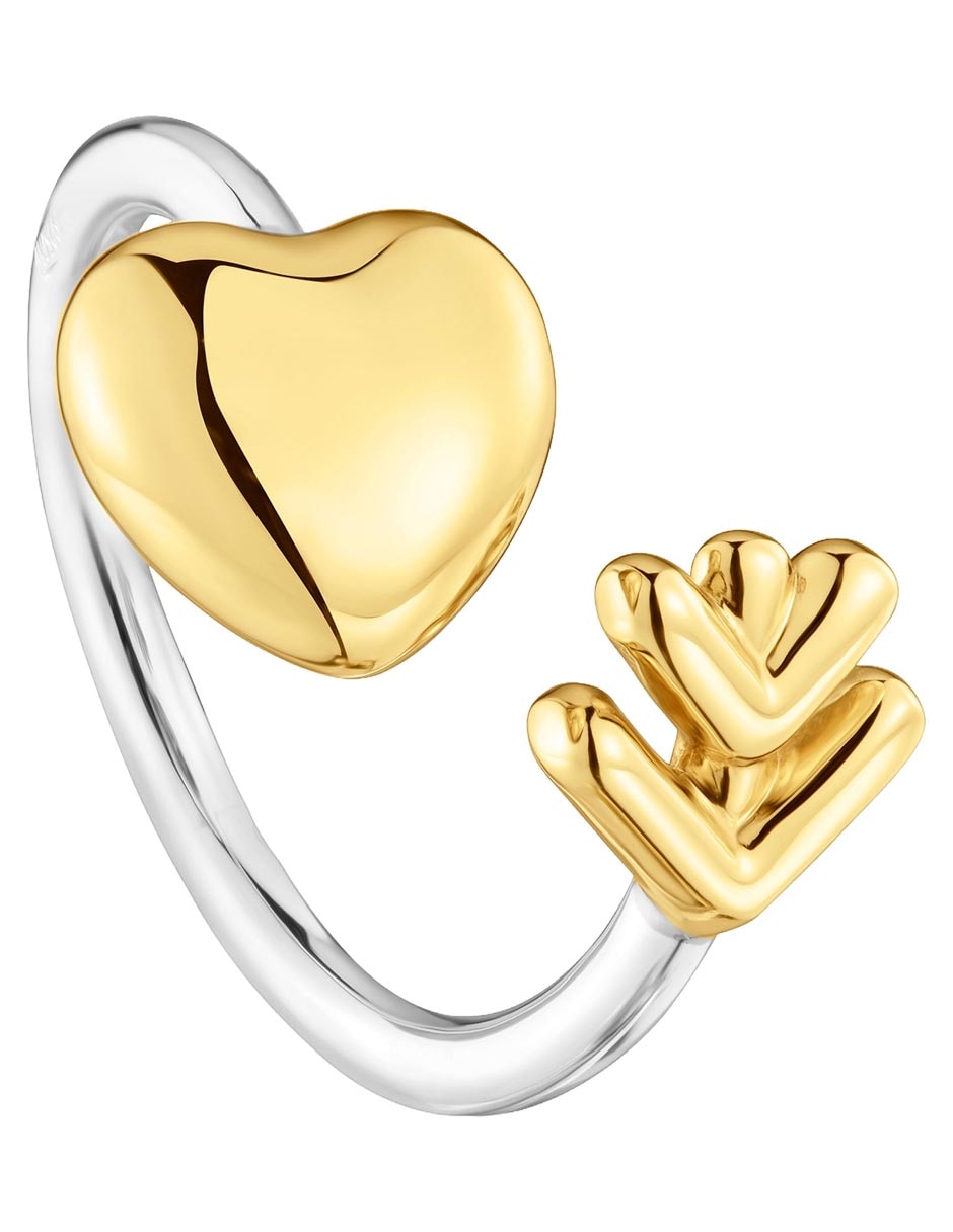 Anillo de corazón Flechazo P 925 de plata brillante 2