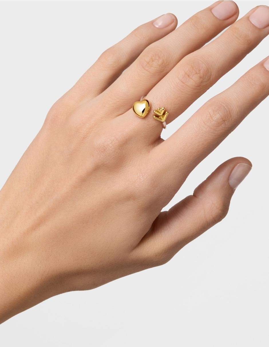 Anillo de corazón Flechazo P 925 de plata brillante 4