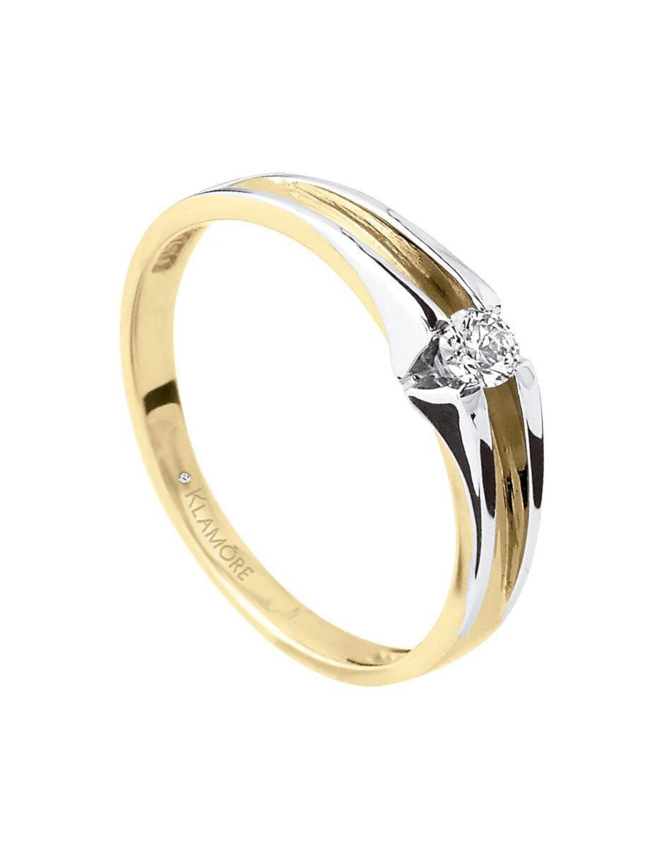 Anillo de compromiso "de" oro 14 k klamore fusione diamante