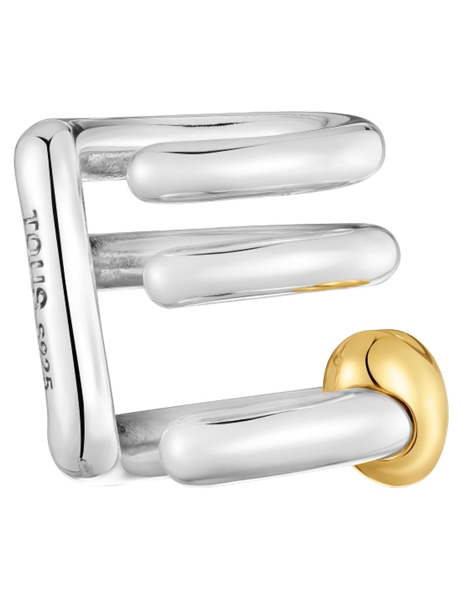 Ear cuff de corazón Flechazo de plata P 925 con acabado baño de oro 1