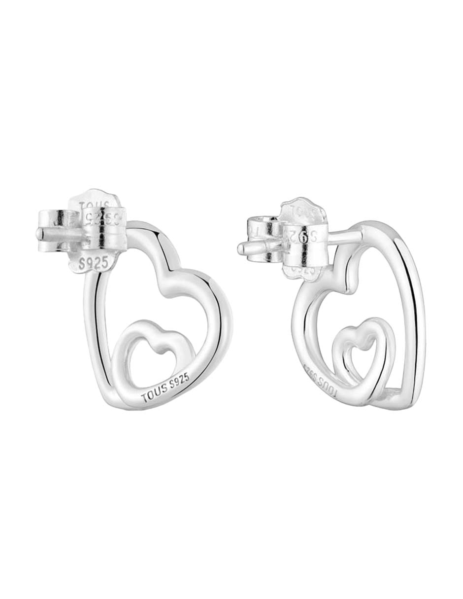Broqueles de corazón Flechazo de plata P 925 con acabado brillante 3
