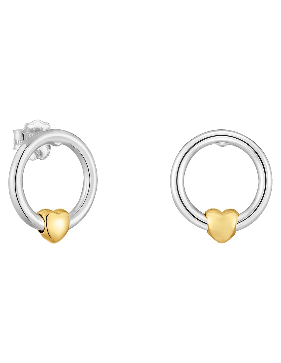 Broqueles de corazón Flechazo de plata P 925 con acabado brillante
