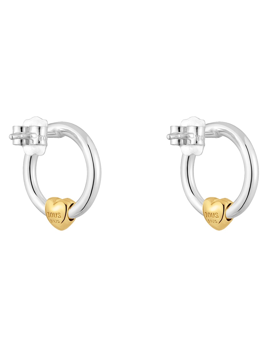 Broqueles de corazón Flechazo de plata P 925 con acabado brillante 3