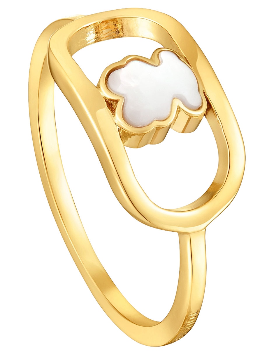 Anillo de oso Camille de plata P 925 nácar con acabado baño de oro Anillo de oso Camille de plata P 925 nácar con acabado baño de oro