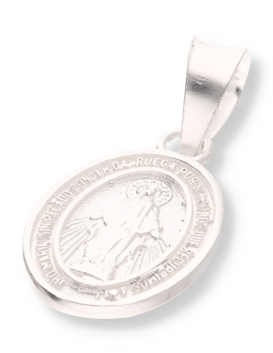 Dije ovalado Virgen María de plata P 925 2