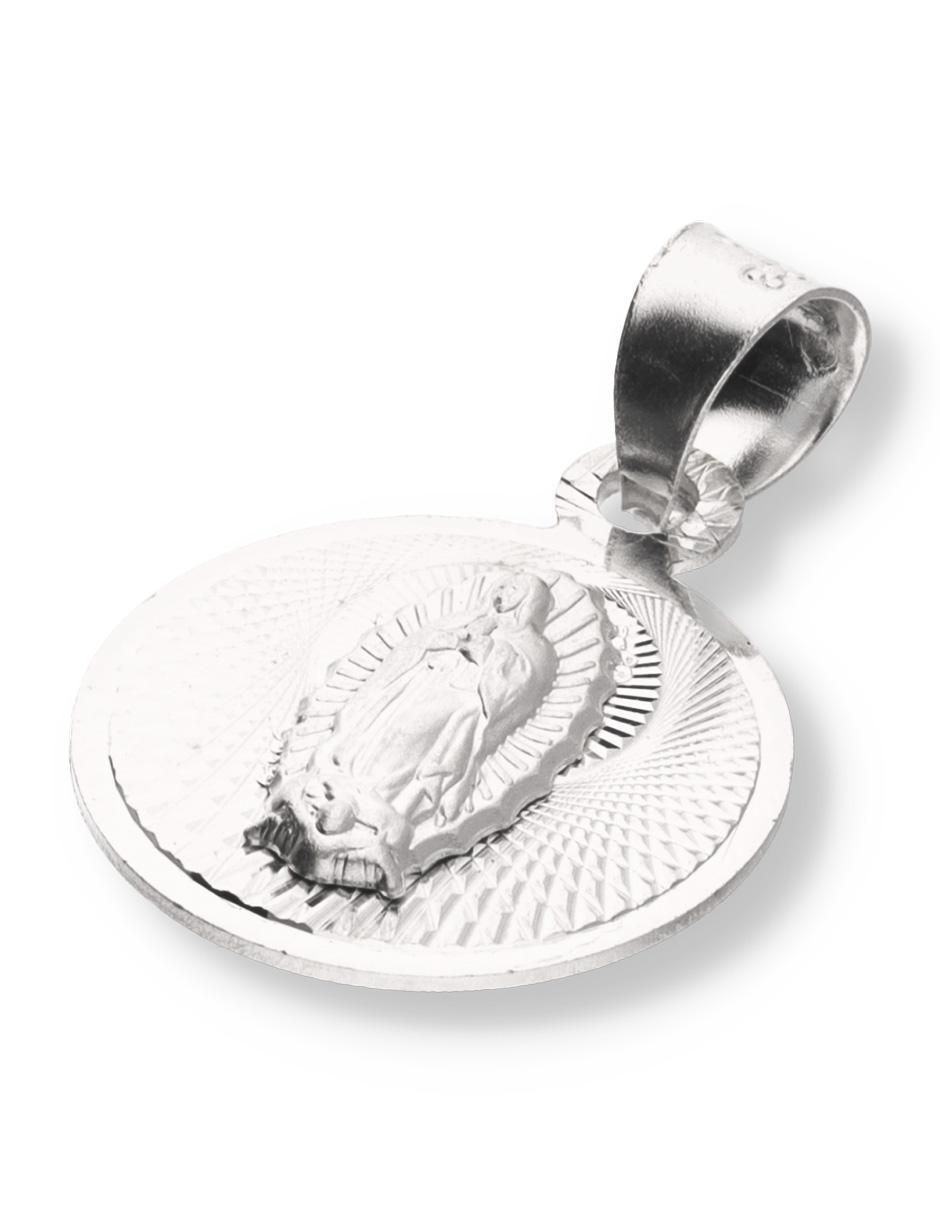 Dije redondo Virgen de Guadalupe de plata P 925 3