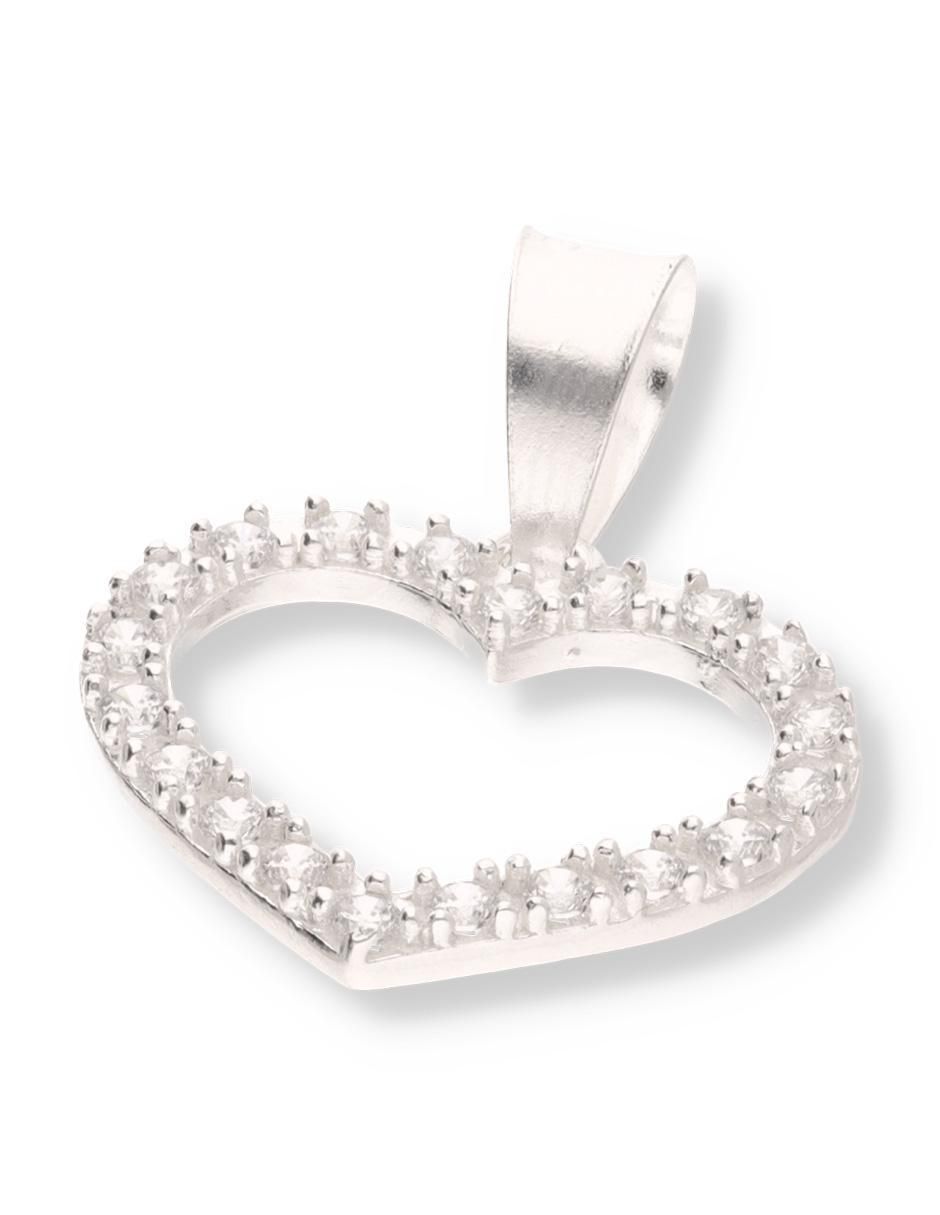 Dije de corazón Love de plata P 925 circonita 2