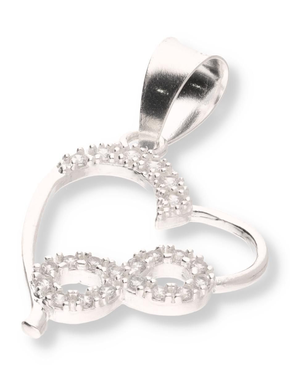 Dije de corazón Love de plata P 925 circonita 2