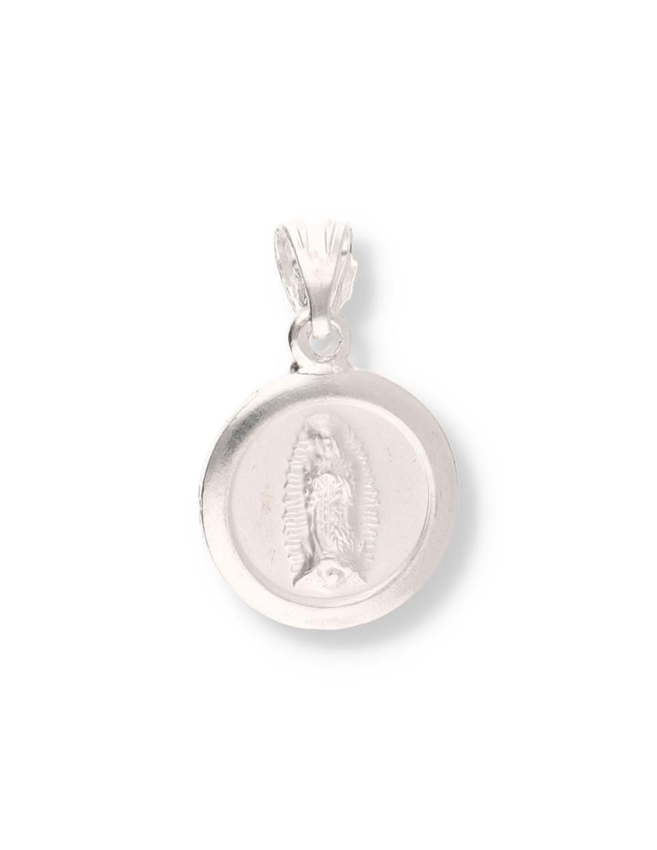 Dije redondo Virgen de Guadalupe de plata P 925