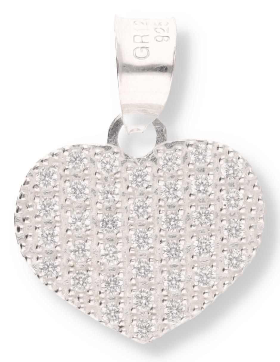 Dije de corazón Love de plata P 925 circonita