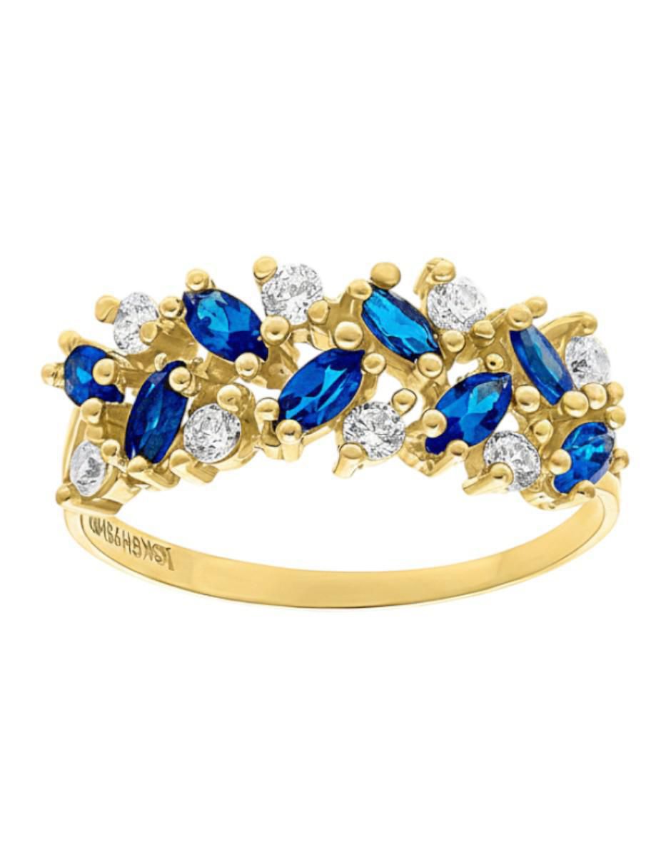 Anillo circular 10 k de oro zirconia brillante 2