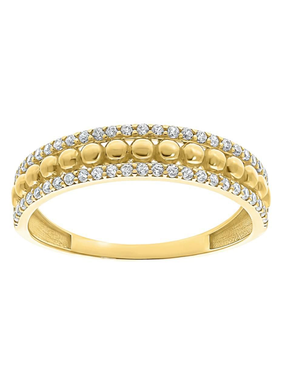 Anillo circular 10 k de oro zirconia brillante 2