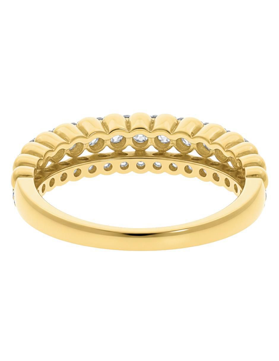 Anillo circular 10 k de oro zirconia brillante 3