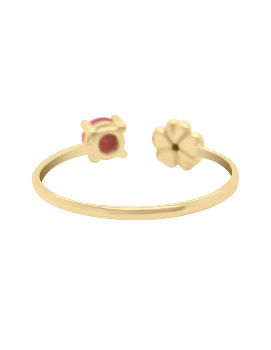 Anillo Inara 14 k de oro rubí y diamante brillante 2