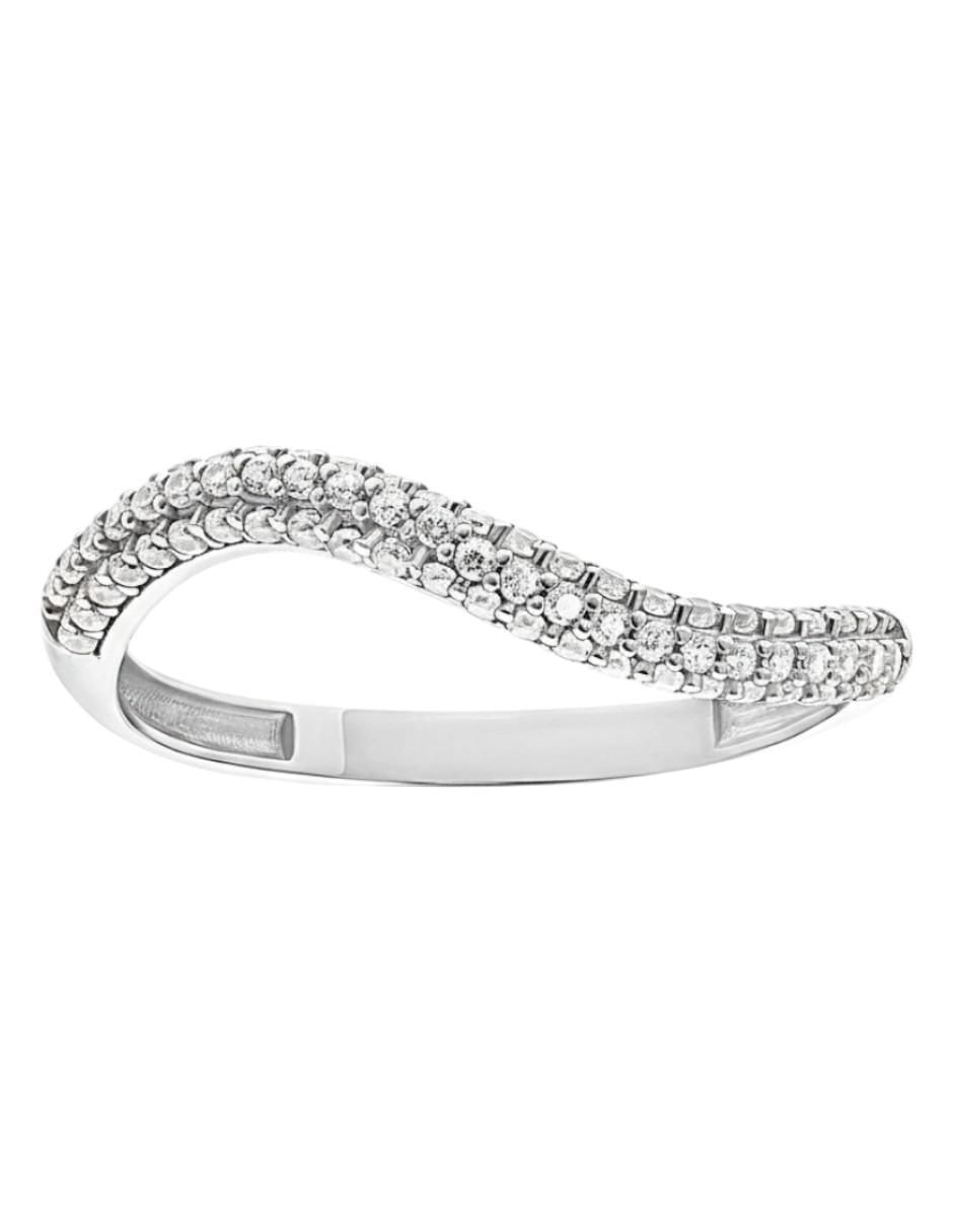 Anillo circular 10 k de oro zirconia brillante 2