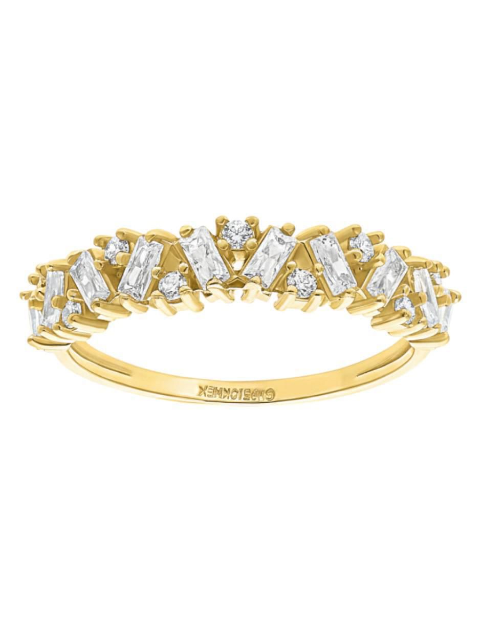 Anillo circular 10 k de oro zirconia brillante 2
