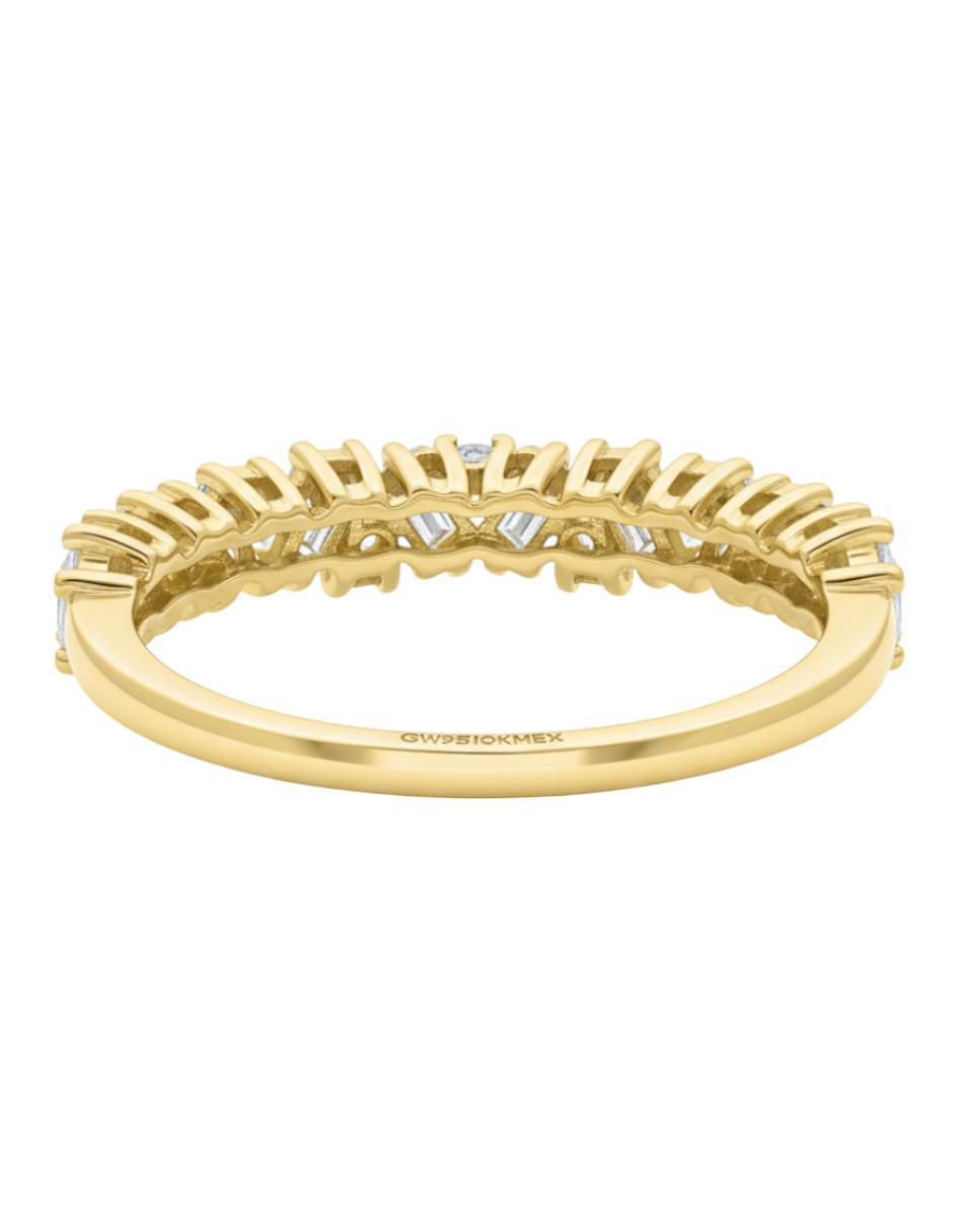Anillo circular 10 k de oro zirconia brillante 3