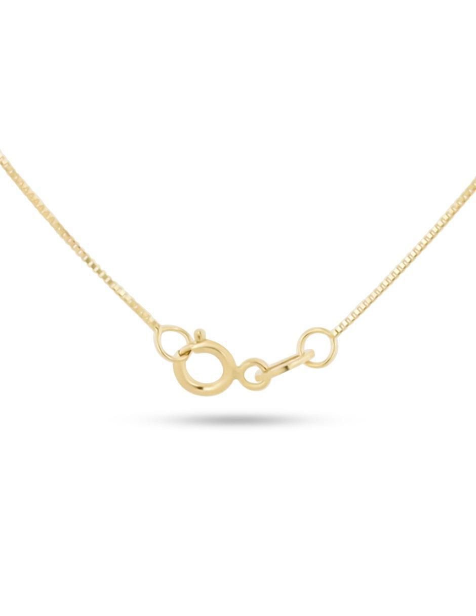 Collar con dije de letra R de oro amarillo 14 K 3