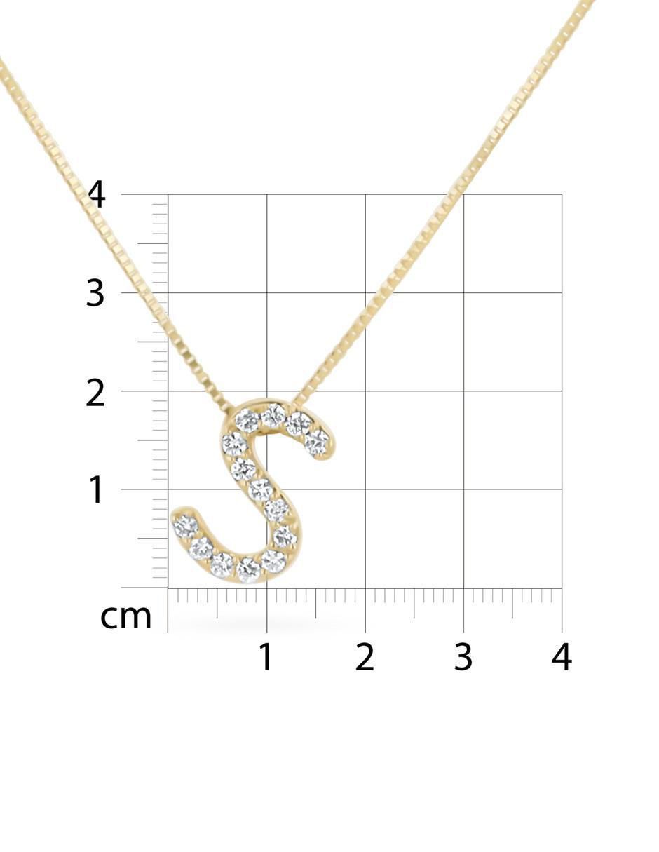 Collar con dije de letra S de oro amarillo 14 K