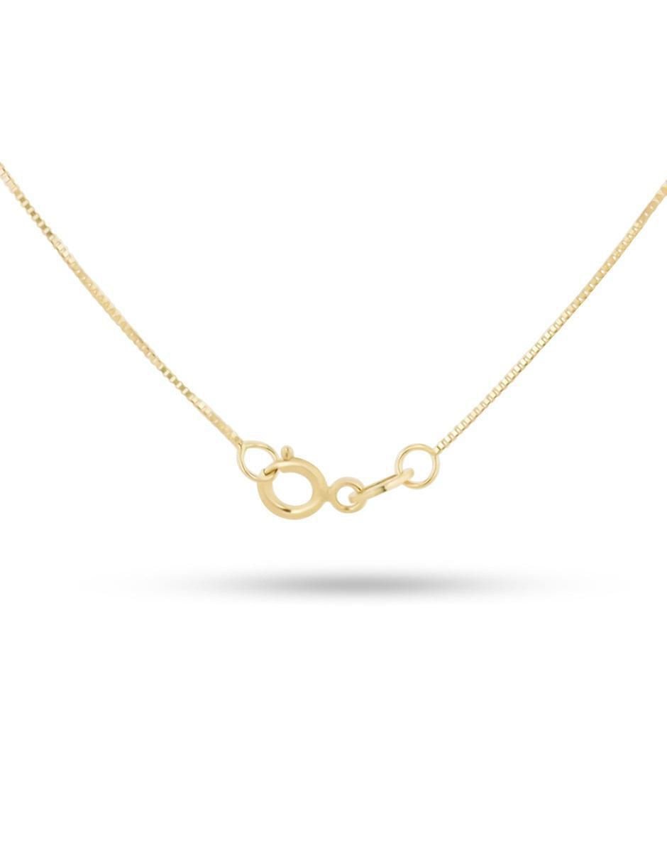 Collar con dije de letra E de oro amarillo 14 K