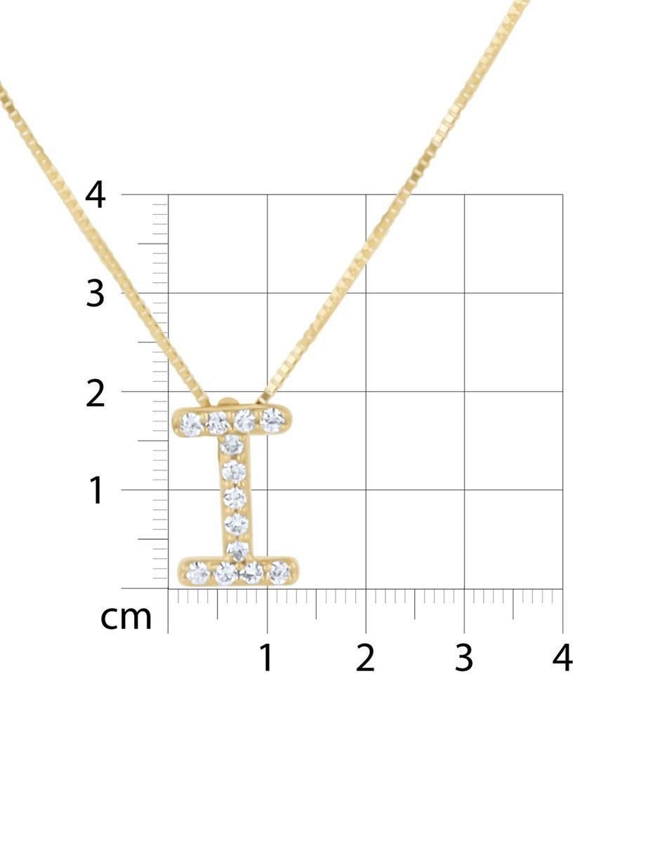 Collar con dije Letra I Joyerías Bizzarro de oro amarillo 14 K