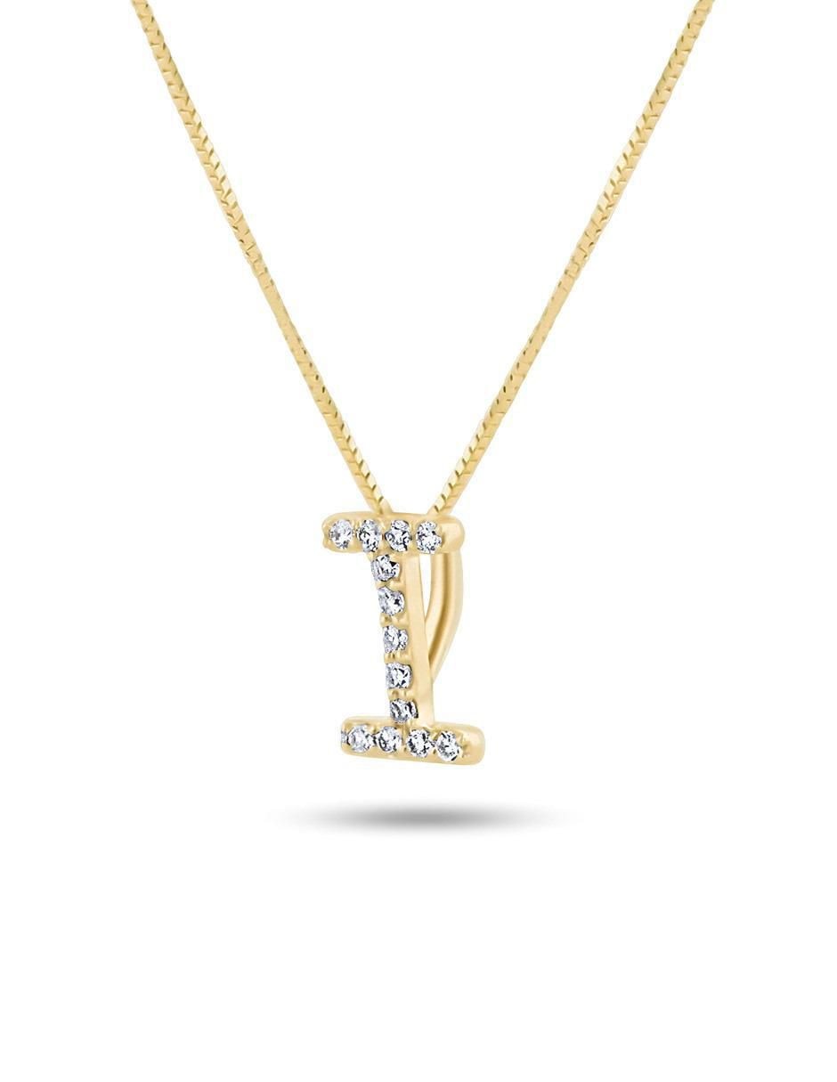 Collar con dije Letra I Joyerías Bizzarro de oro amarillo 14 K 6