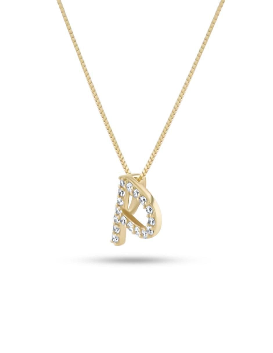 Collar con dije Letra P de oro amarillo 14 K 2