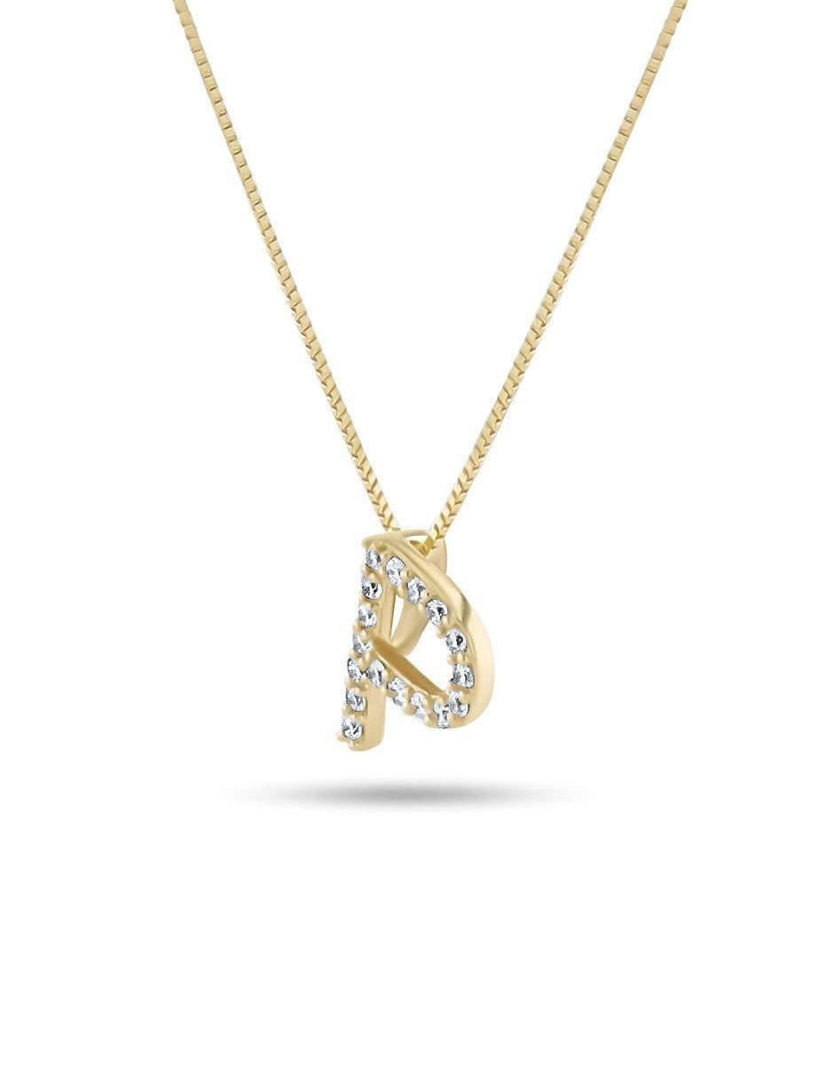 Collar con dije Letra P de oro amarillo 14 K 5
