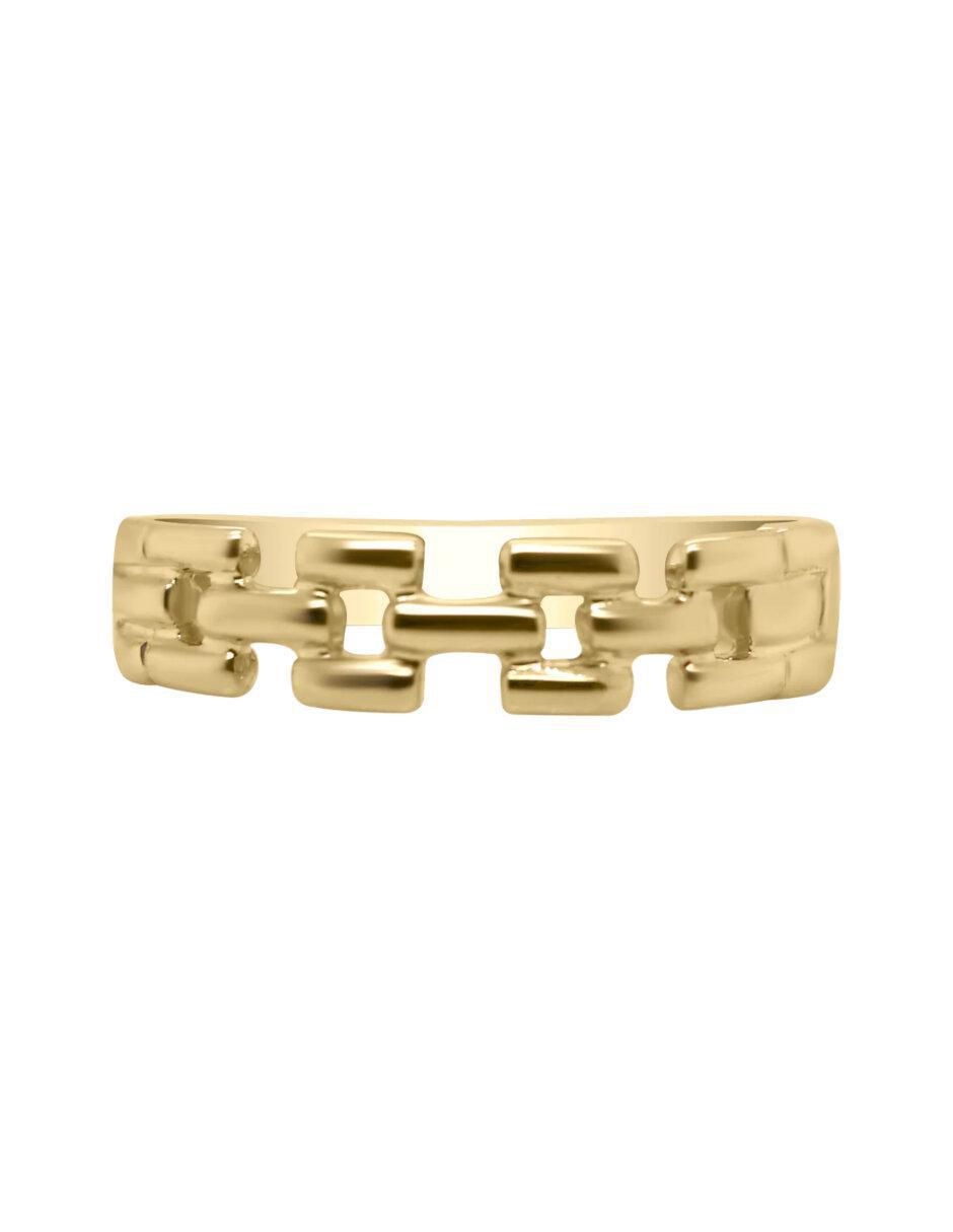 Anillo de cadena Eslabones 14 k de oro brillante