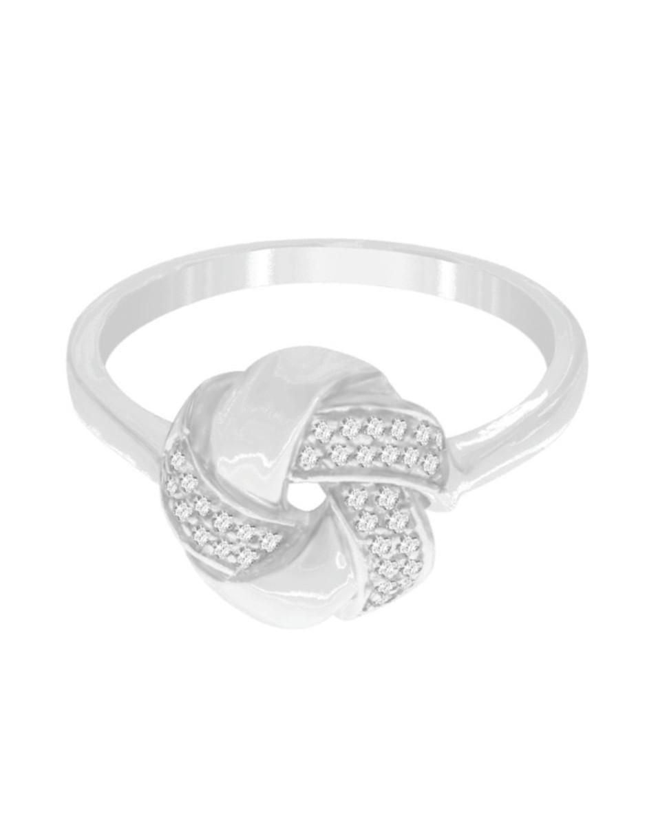 Anillo de nudo Abriana 14 k de oro blanco diamante brillante