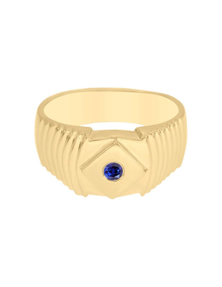 Anillo Ricker 14 k de oro zafiro brillante Anillo Ricker 14 k de oro zafiro brillante